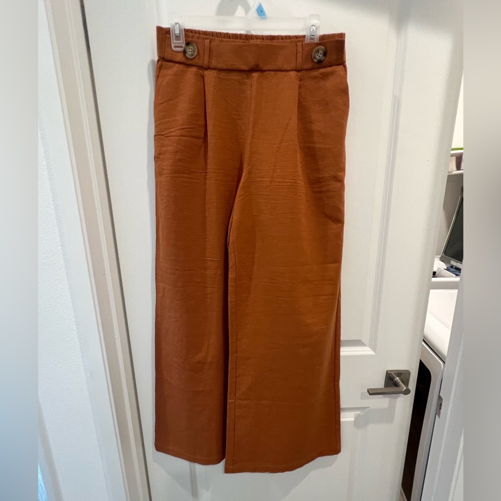 Rust Wide-Leg Pants